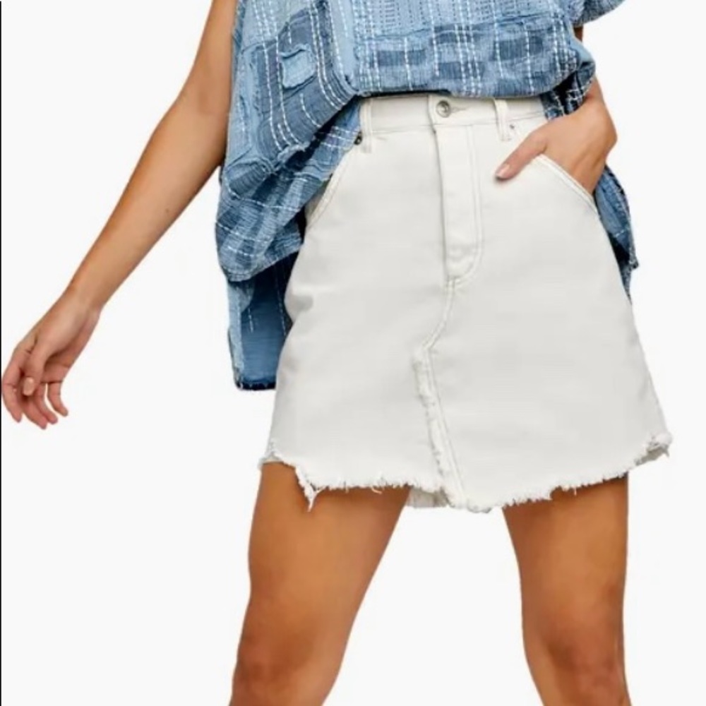 NWT Free People Brea Cutoff Denim Skirt - size 24